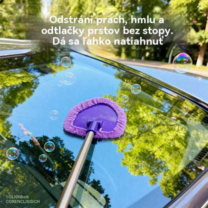 🎁【2 trojuholníkové plastové fólie + 8 látkových poťahov】Sada na čistenie čelného skla auta - výsuvná a otočná o 180°