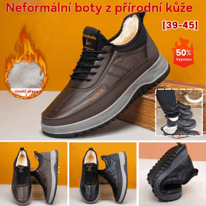🏆Kúp 1, získaj 1 zadarmo🔥【39-45】2025 Pánska zimná ležérna športová obuv, pravá koža, vodeodolná, s mäkkou podrážkou a zamatom, nová