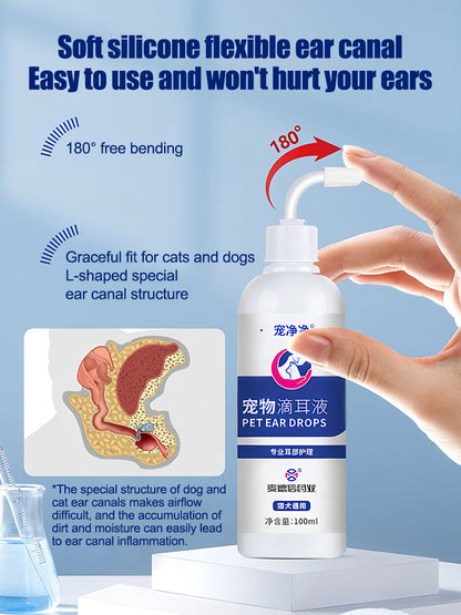 🐶🐱 Univerzálne ušné kvapky pre mačky a psy - Odstraňujú ušné roztoče, čistia uši, potláčajú rast baktérií a eliminujú zápach