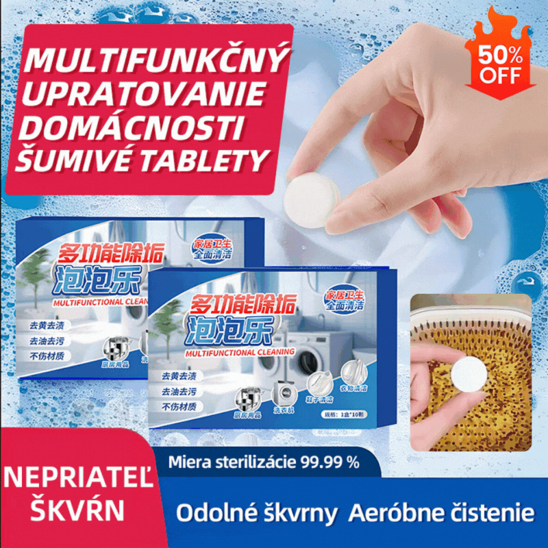 🔥Časovo obmedzená ponuka ✨3 krabice✨【Rýchle čistenie】🔥Multifunkčné šumivé tablety na čistenie domácnosti
