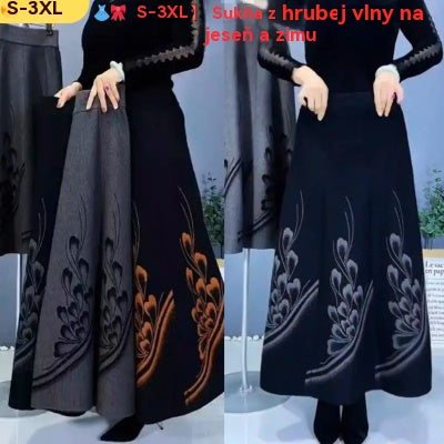 👗🎀【S-3XL】Jesenná a zimná dámska vlnená sukňa