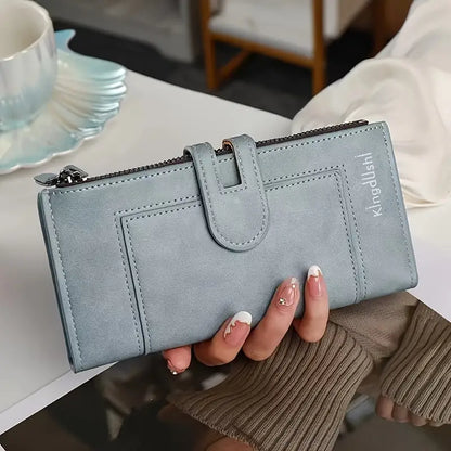 💰 Dámska retro originálna kožená priehradka na karty s dvojitým zipsom