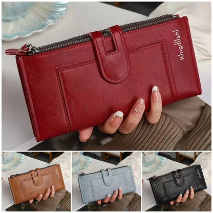 💰 Dámska retro originálna kožená priehradka na karty s dvojitým zipsom