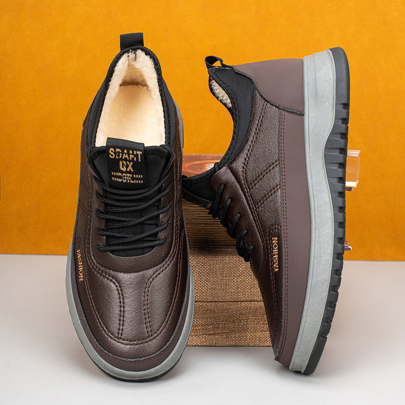 🏆Kúp 1, získaj 1 zadarmo🔥【39-45】2025 Pánska zimná ležérna športová obuv, pravá koža, vodeodolná, s mäkkou podrážkou a zamatom, nová