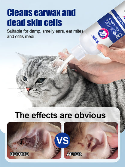 🐶🐱 Univerzálne ušné kvapky pre mačky a psy - Odstraňujú ušné roztoče, čistia uši, potláčajú rast baktérií a eliminujú zápach