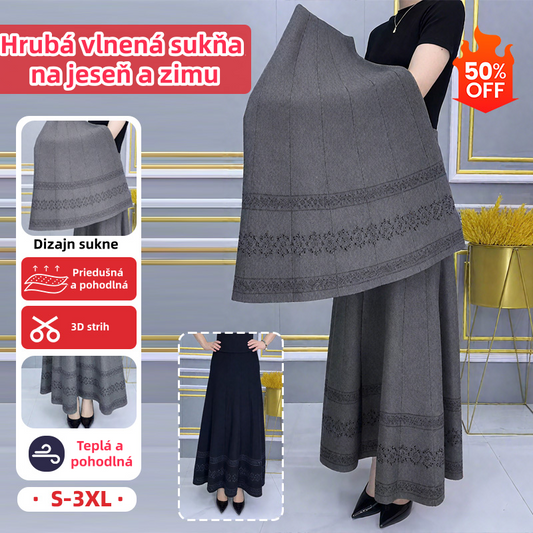 🔥🔥【S-3XL】Sukňa z hrubšej vlny, jarný/jesenný štýl 2025